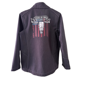 Cowboy Hardware Boy's Tough As Nails Gray Poly Shell Jacket Size 14-16